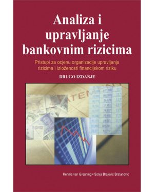 Naslovnica knjige ANALIZA I UPRAVLJANJE BANKOVNIM RIZICIMA: Pristupi za ocjenu organizacije upravljanja rizicima i izloženosti financijskom riziku - Sonja