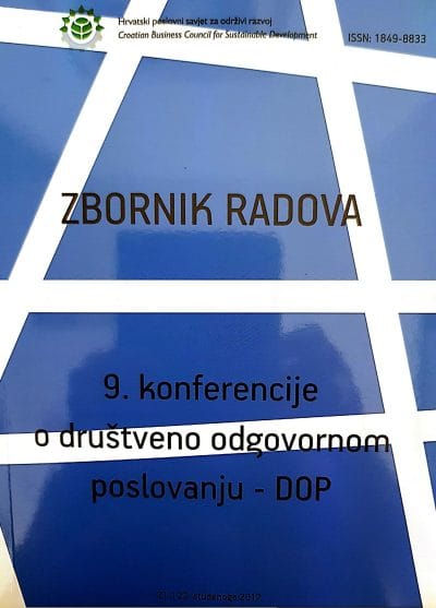 Zbornik radova 9_MEP Naslovnica knjige ZBORNIK RADOVA 9. KONFERENCIJE O DRUŠTVENO ODGOVORNOM POSLOVANJU - DOP