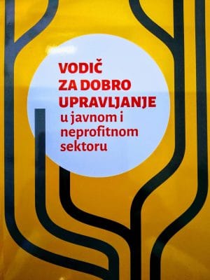 Naslovnica knjige VODIČ ZA DOBRO UPRAVLJANJE: u javnom i neprofitnom sektoru - Bajo Jakir Ivana, Ivana Matelić, Danijela Stepić