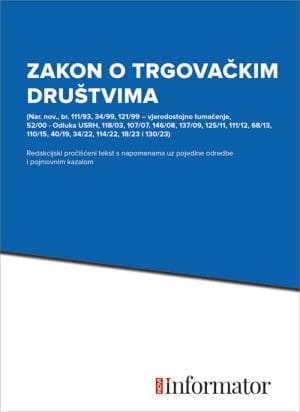 Naslovnica knjige ZAKON O TRGOVAČKIM DRUŠTVIMA: Zakon o uvođenju europskog društva