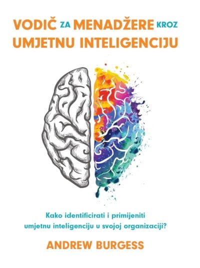 vodic kroz umjetnu inteligenciju-2D Naslovnica knjige VODIČ ZA MENADŽERE KROZ UMJETNU INTELIGENCIJU: Kako identificirati i primijeniti umjetnu inteligenciju u svojoj organizaciji? - Andrew Burgess