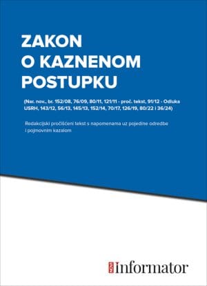 Naslovnica knjige ZAKON O KAZNENOM POSTUPKU: Nar. nov., br. 152/08, 76/09, 80/11, 121/11 - proč. tekst, 91/12 - Odluka USRH, 143/12, 56/13, 145/13, 152/14,