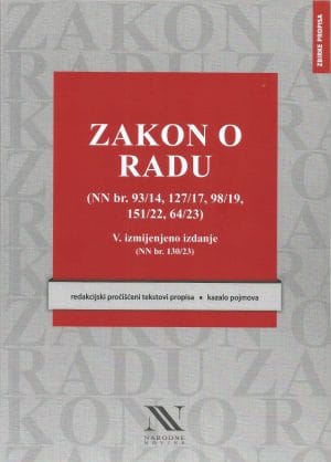 Naslovnica knjige ZAKON O RADU: V. izmijenjeno i dopunjeno izdanje - Tamara Možanić