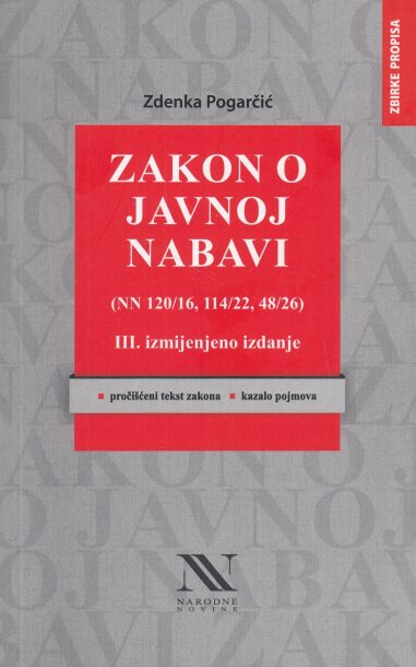 ZAKON O JAVNOJ NABAVI (NN 120/16, 114/22, 48/26)